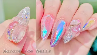 sub) Various Aurora Ice Nails ✨| Aurora Nails | Glass Nails | selfnails | nailart