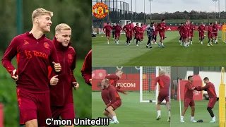 {video} Man United training today 🔥, Casemiro, Malacia, Hojlund, Amrabat, Reguilon, Bruno in action