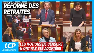 Réforme des retraites : les motions de censure n'ont pas été adoptées | 20/03/2023