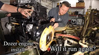 John Deere 850J dozer engine install after rebuild, Part 5 Didn’t go as planned🤦‍♂️🤦‍♂️Big problems!