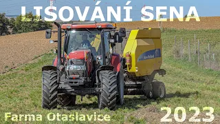 Lisování sena 2023 🌿 Otavy z biopásu 🍀| Case IH Maxxum 140 + New Holland BR7070