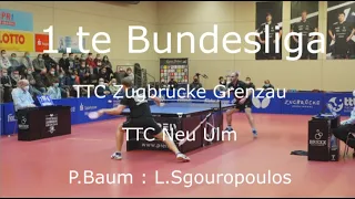 1.te Bundesliga |TTC Zugbrücke Grenzau - TTC Neu Ulm| P.Baum : L.Sgouropoulos