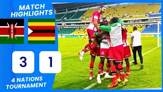 Michael Olunga's INCREDIBLE HATTRICK! Kenya vs Zimbabwe 4 Natios Tournament Highlights