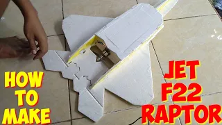 Cara Membuat Pesawat RC Jet F22 Raptor untuk pemula yang terbuat dari stayrofoam murah meriah