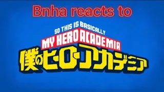 Bnha reacts to “This is basically MHA” || BNHA || •Kyomi_Gacha•