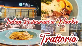 Italian foods in an Italian restaurant -Trattoria, Kharkov, Ukraine