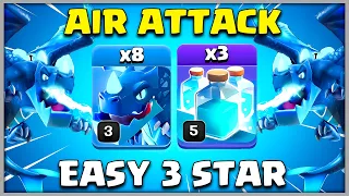 Easy 3 Star !! Th12 Electro Dragon Attack Strategy - Best Air Attack TH12 Clone Spell Strategy | Coc