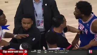 Joel Embiid dirty foul and was ready to fight all Knicks players