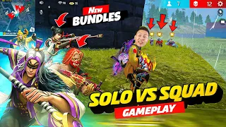 Solo Vs Squad with New Never Seen Before Luminus Kami Bundle 😍 Very Hard Match 🤐 Garena Free Fire