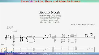 Studio No.18 - Mario Gangi (1923-2010) for Classical Guitar with TABs