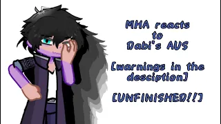 MHA reacts to Dabi’s AUS // warnings in the description || !!UNFINISHED!!