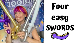 4 easy balloon swords! ⚔️Balloon model tutorial