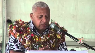 Fijian Prime Minister Voreqe Bainimarama opens new multipurpose court, Valelevu, Nasinu