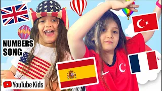 Numbers Song in 4 different languages - Count to 10 in English Spanish French Turkish | Kids Songs