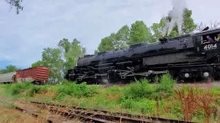 UP Big Boy 4014 helps a stalled freight train in Blair Ne.