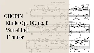 CHOPIN Etude Op. 10 no. 8 "Sunshine" in F major - Sheet Music/Music score