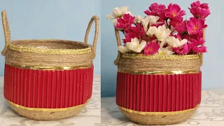 DIY Basket | Easy Jute Rope Basket 🧺 | #jutecraft #craft