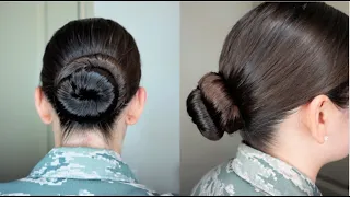 MILITARY STYLE BUN TUTORIAL  | HOW TO DONUT BUN