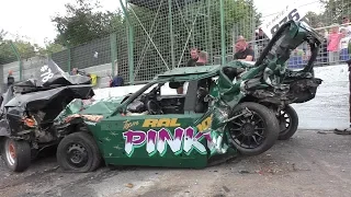 Famous war between RAL6005 & Hammertime - European Championship Unlimited Bangers Warneton 3-9-2017