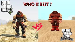 GTA 5 JUGGERNAUT VS GTA SAN ANDREAS JUGGERNAUT  - WHO IS BEST?