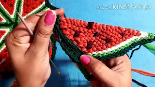 Watermelon shape का Doormat बनाना सीखें 🍉🍉🍉🍉🍉