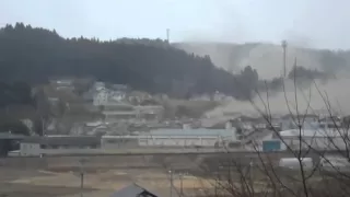 Tsunami attacking in Minami-Sanriku