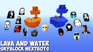 SURVIVAL LAVA AND WATER SKYBLOCK with JEFF THE KILLER and 100 NEXTBOTS in Minecraft Coffin meme
