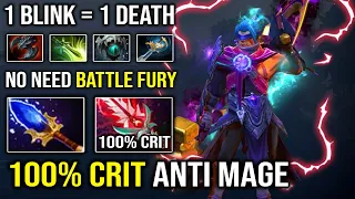 WTF 100% Crit Bloodthorn 1 Blink = 1 Kill No Battlefury Anti Mage with Aghanim NEW Meta Dota 2