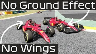 F1 with NO Wings Vs F1 with No Ground Effect?!