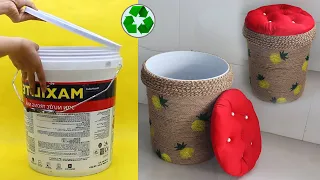 Amazing ! Super Recycling Ideas from Paint Bucket | Jute Craft ideas
