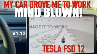 [v1.12] MIND BLOWN! My car DROVE ME TO WORK! Tesla FSD Installation & First impressions v12.3.2.1