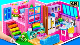 Amazing Idea Building Pink Modern Apartment with Bedroom, Kitchen ❤️ DIY Miniature Clay House