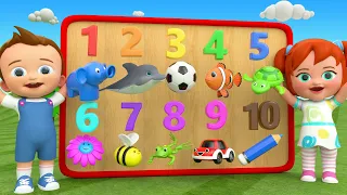 Learn Numbers for Children with Little Baby Boy & Girl Fun Play Animals Wooden Toy Colors Set 3D Edu