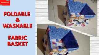 Foldable and Washable Fabric Basket| DIY Fabric Storage Basket