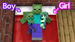 Monster School : Baby Zombie Girl and Baby Zombie Boy Sad Story - Minecraft Animation