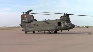 US Army Boeing CH-47 Chinook testing cargo door on ground, Westheimer Aiport, Norman, Oklahoma