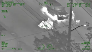 Police helicopter video shows fleeing driver wreck out, run, eat pavement