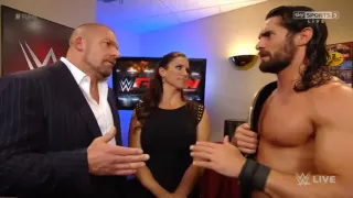 Stephanie, Triple H, & Seth Rollins Backstage