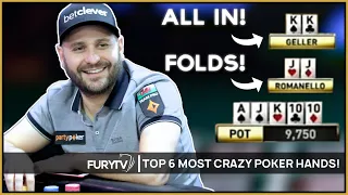 TOP 6 MOST CRAZY POKER HANDS OF ALL TIME!