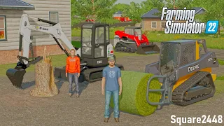 BIG JOB With New Equipment! (2 Person Crew) | FS22 Landscaping