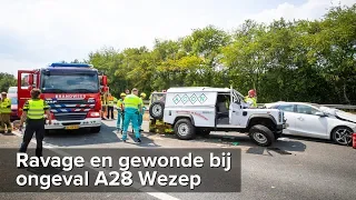 Ravage en gewonde bij ongeval A28 Wezep - ©StefanVerkerk.nl