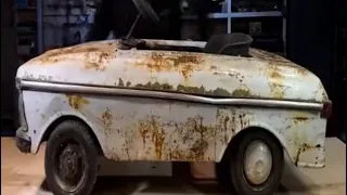 Restoration extreme rusty abandoned 1931' s car Maskvich