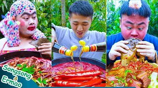 Super Spicy Food Challenge | Weird Chinese Foods | TikTok Funny Videos Collection | Songsong & Ermao