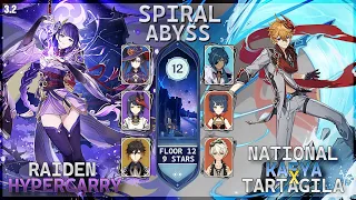 SPIRAL ABYSS 3.2/3.3 | Hypercarry Raiden & National Childe | Genshin Impact | Floor 12