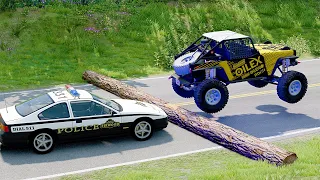 Mobil vs Fallen Tree #9 - BeamNG Drive