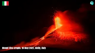 Mount Etna erupts. May 19 2021, Sicily, Italy