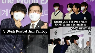 V BTS Ubah Pejabat Jadi Fanboy & Jokes RM di Upacara Busan Expo 2030