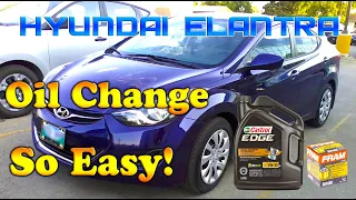 Hyundai Elantra 2013 Oil Change l 2012, 2014, 2015, 2016, 2017