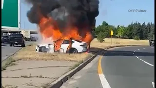 OPP call 5 men heroes after driver saved from burning vehicle in Mississauga