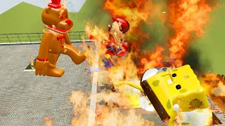 The explosion caused all 3D Sanic Clones Memes (3D Memes) to burn in Garry'  MOD